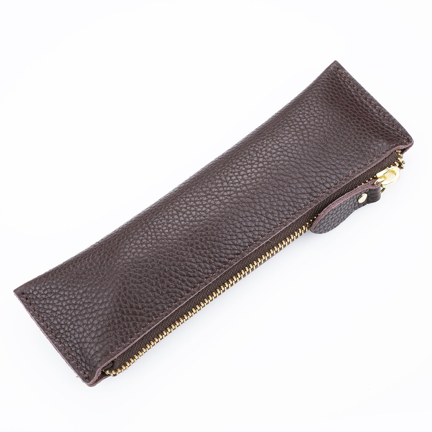 Large capacity leather pencil case