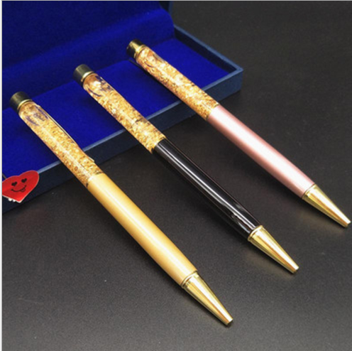 Gold foil pen metal ball point pen