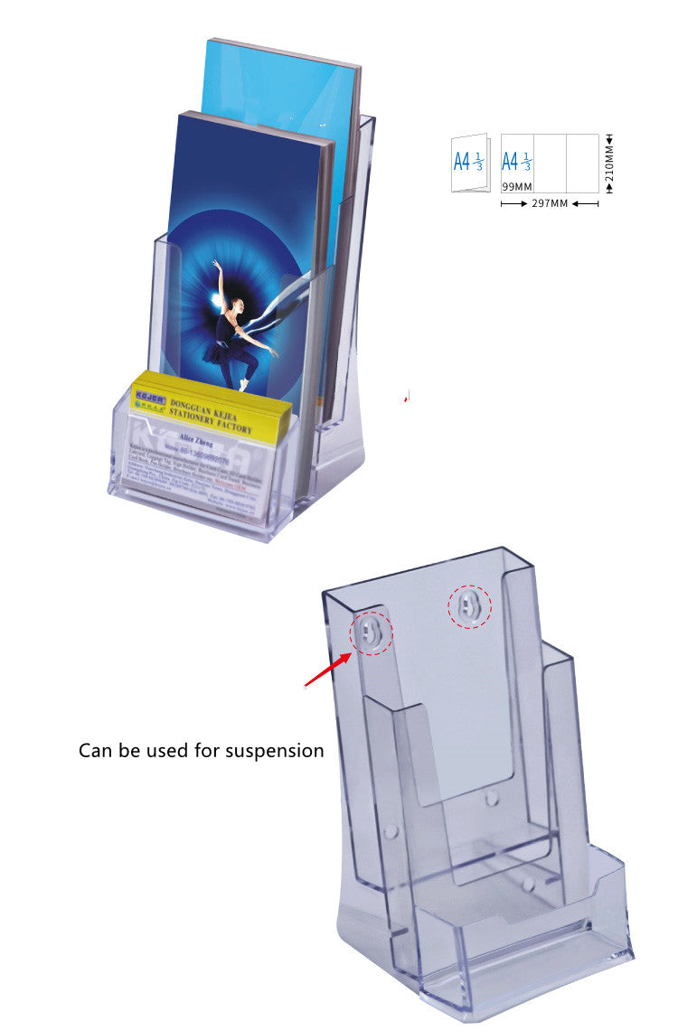 Business-Card-Holder Brochure Transparent-Stand Pamphlet Office-Display Acrylic Desk-Bank