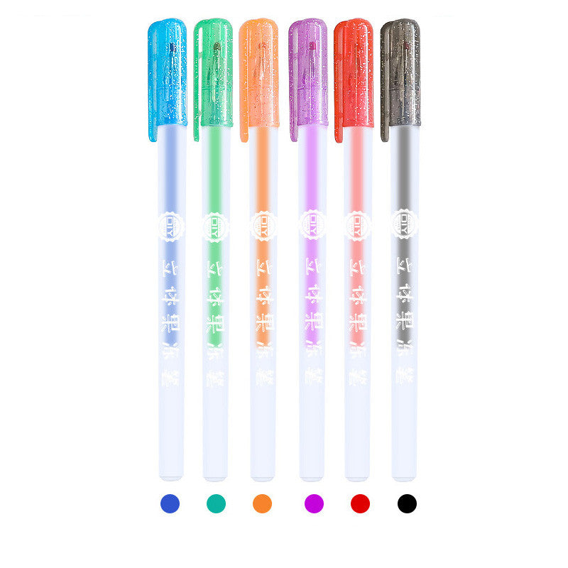 Shiny Metal Quicksand Pen Pearlescent Painting Water Pen Vibrato Jelly Pen