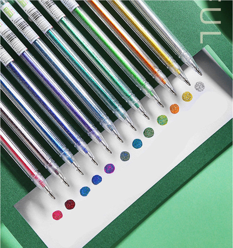 Shiny Metal Quicksand Pen Pearlescent Painting Water Pen Vibrato Jelly Pen