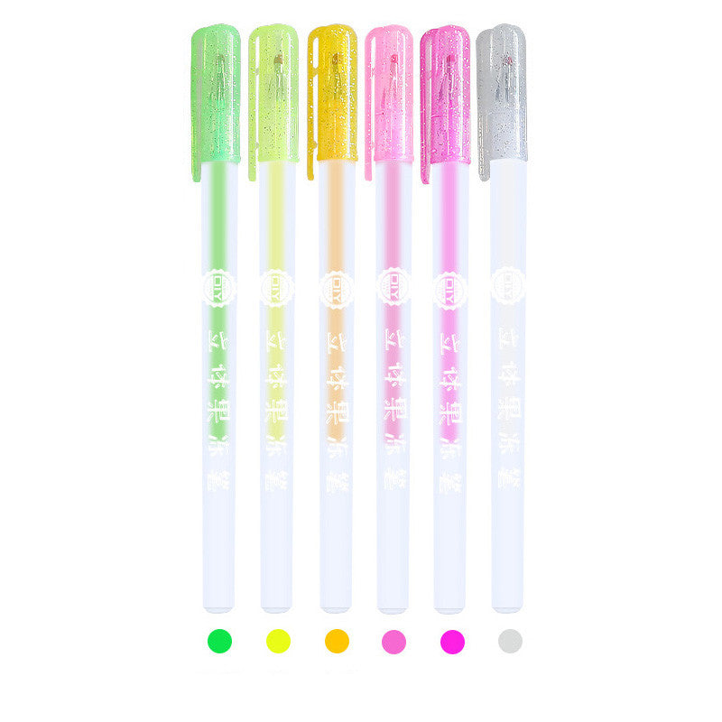 Shiny Metal Quicksand Pen Pearlescent Painting Water Pen Vibrato Jelly Pen