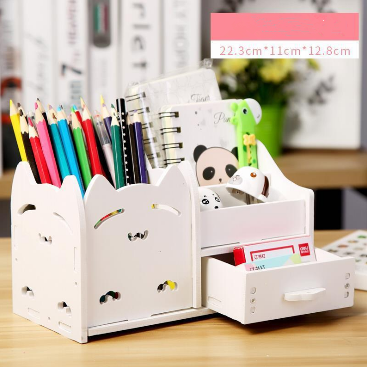 Multi-function pen holder creative student cartoon children desktop small storage box