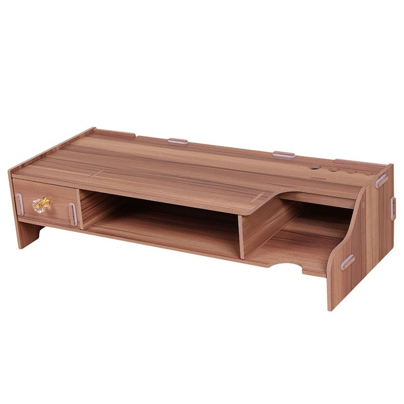 Wooden Monitor Stand Riser Computer Desk Organizer With Keyb