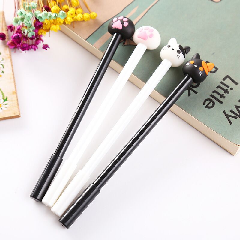 Creative cute cartoon black white cat ink pen