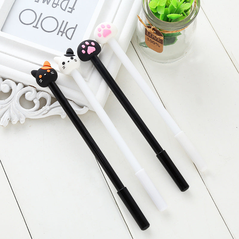 Creative cute cartoon black white cat ink pen