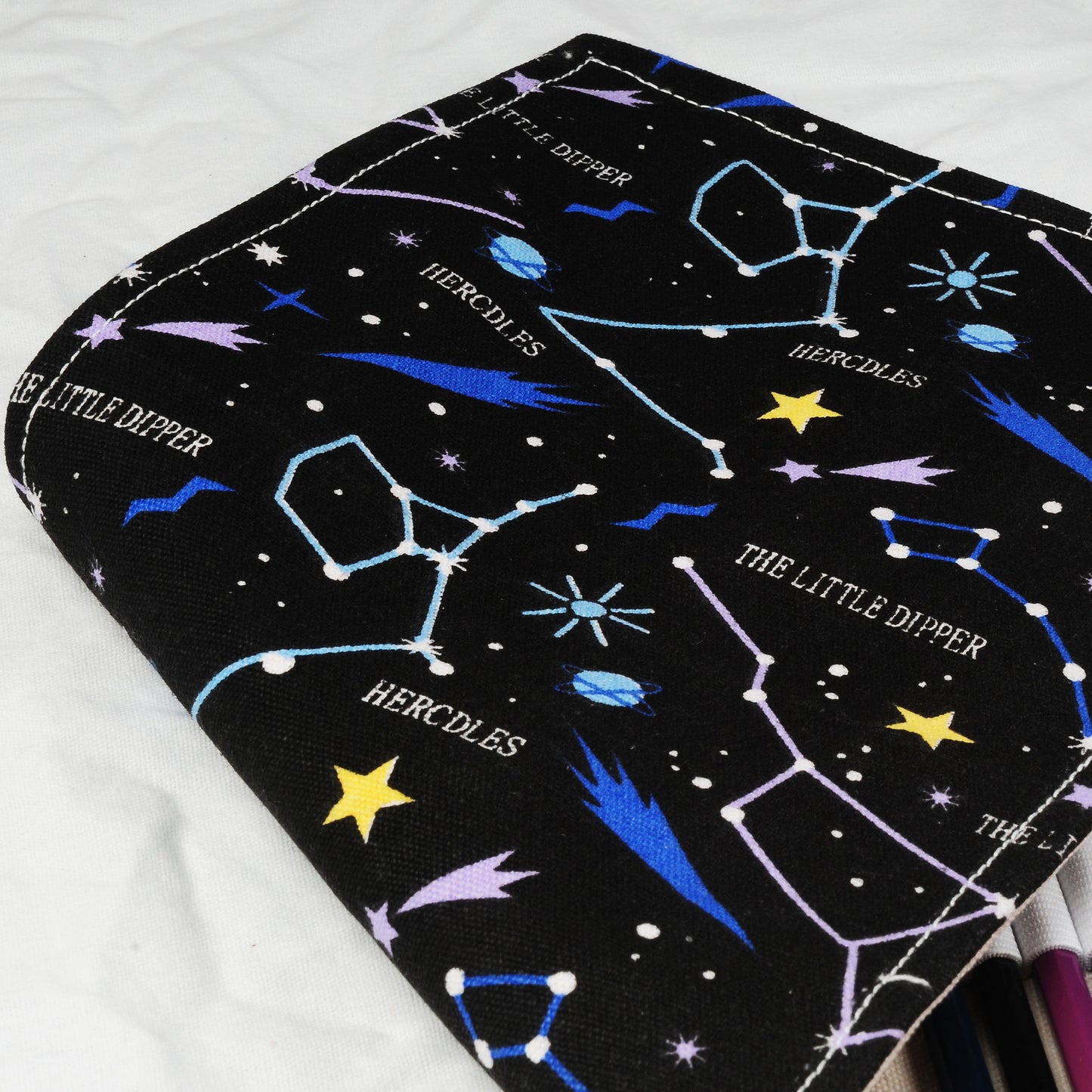 Creative Pencil Case Pencil Case Plain Starry Sky Pen Curtain Roll Pencil Case Color Lead Sketch