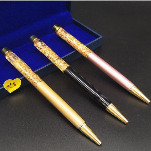 Gold foil pen metal ball point pen