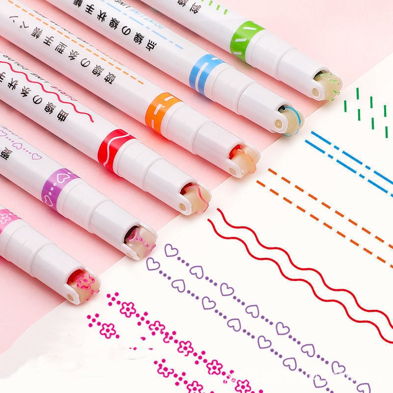 Net Celebrity Creative Curve Pen Roller Outline Pen Student Hand Ledger Line Paintbrush