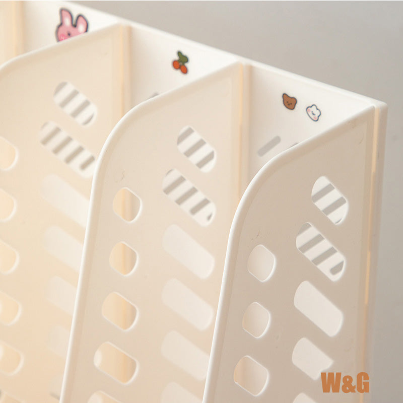 Kawaii Desk Organizer File Tray Book Stand Office Rack