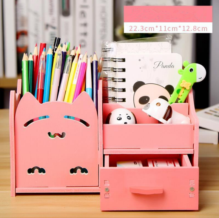 Multi-function pen holder creative student cartoon children desktop small storage box